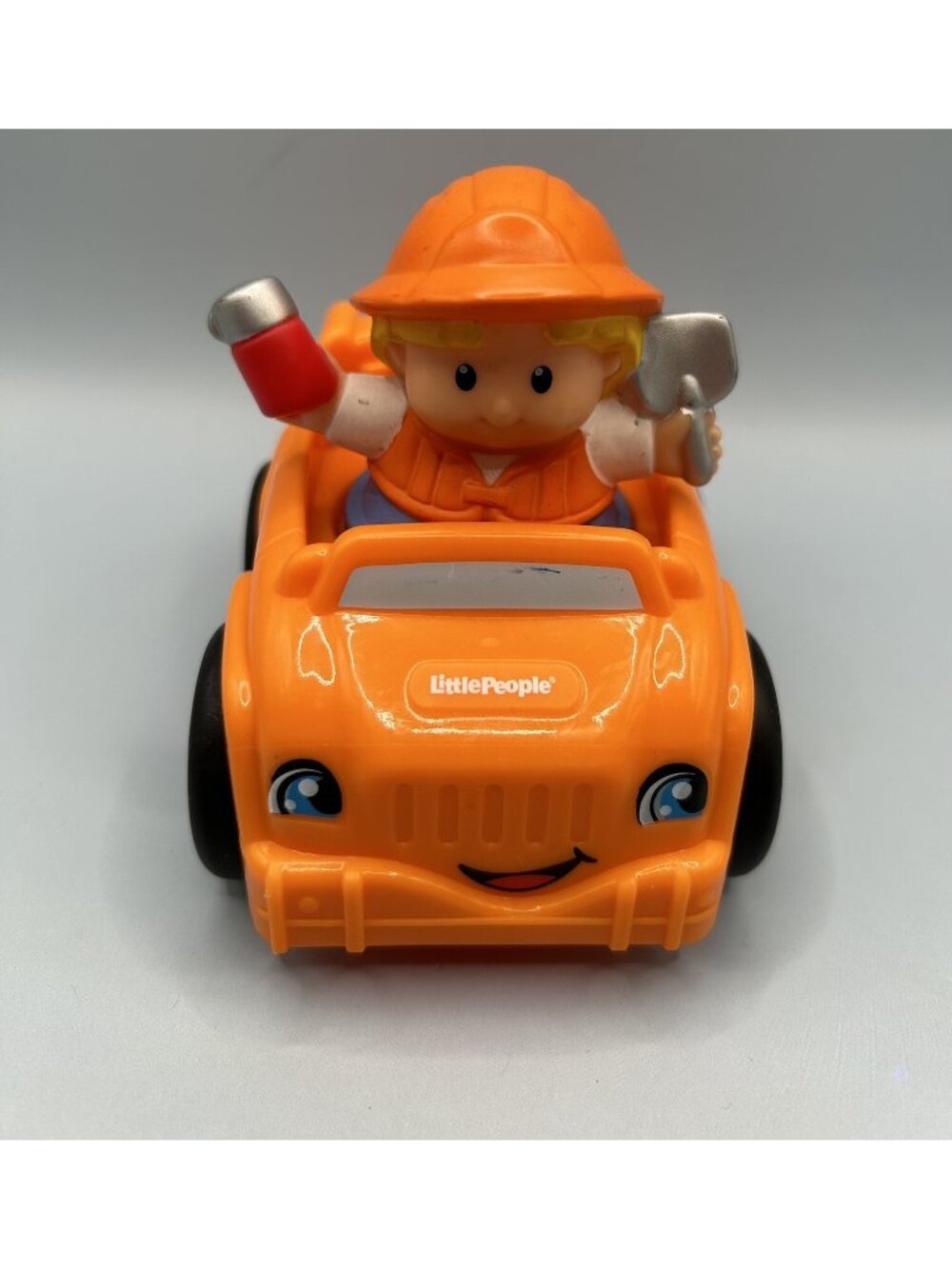 Fisher Price Little People Construction Worker Thermos And Shovel And Vehicle